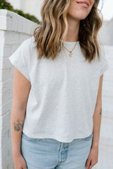 Round Neck Cuffed Top