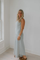 Stripe Printed Tube Top Jumpsuit