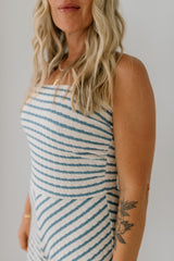 Stripe Printed Tube Top Jumpsuit