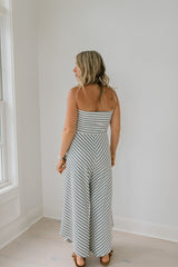 Stripe Printed Tube Top Jumpsuit