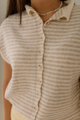 Button Front Soft Knit Shortsleeve