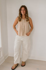 Pinstriped Pattern Barrel Pants