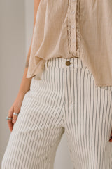 Pinstriped Pattern Barrel Pants
