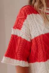 Oversized Wide Stripe Sweater Top