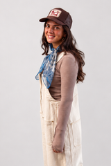 Ribbed Henley Fitted Long Sleeve Top