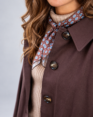 Chocolate Checkered-Lined Trench Coat