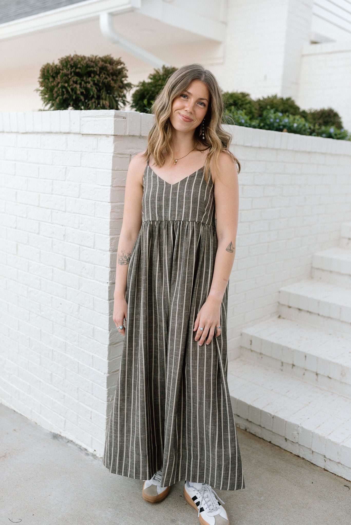 Striped Pattern Long Dress