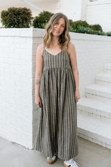 Striped Pattern Long Dress
