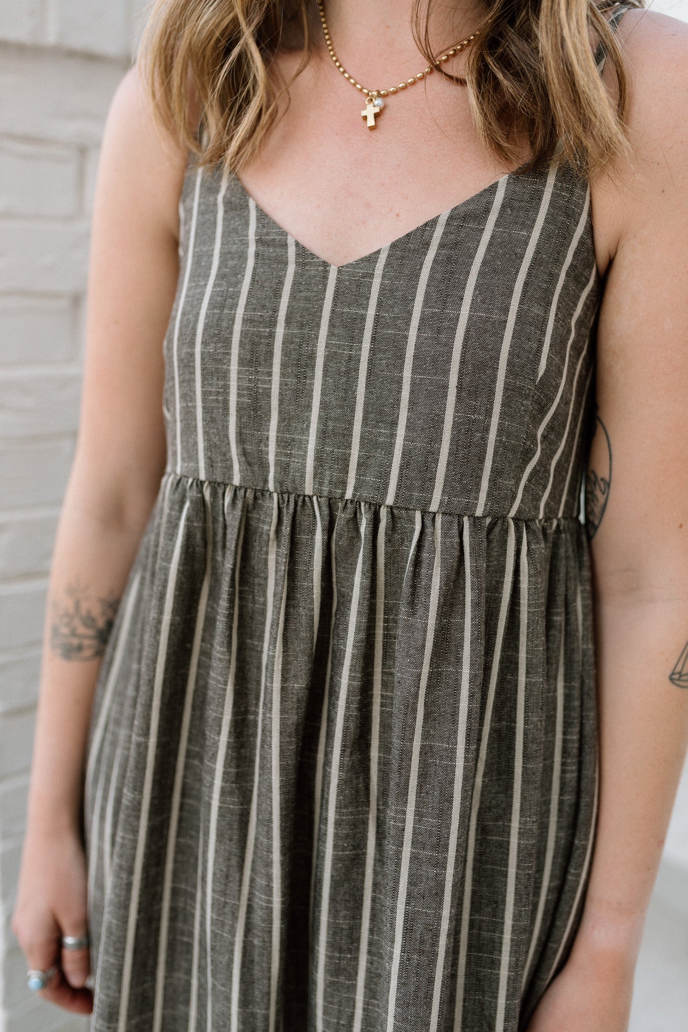 Striped Pattern Long Dress