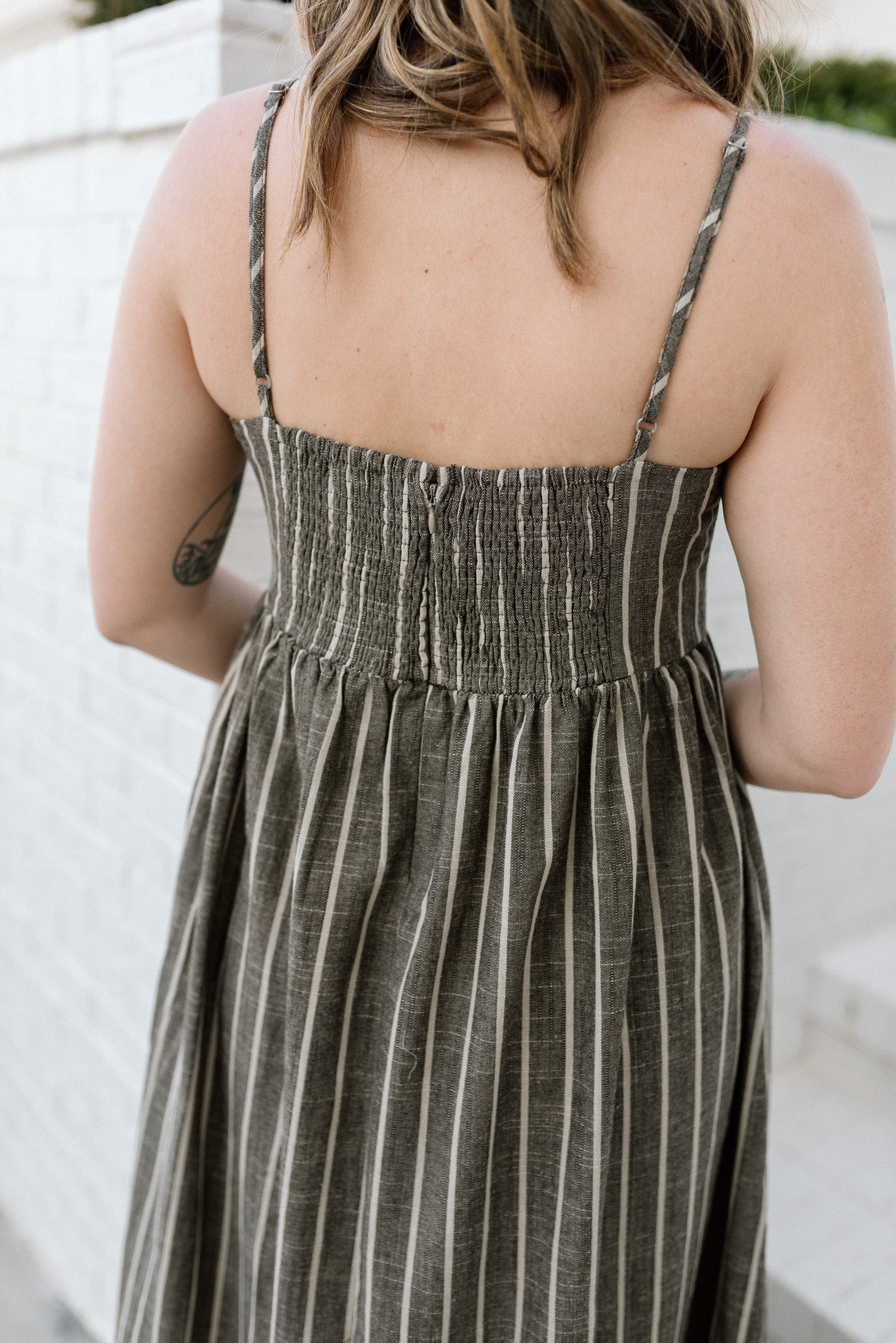 Striped Pattern Long Dress