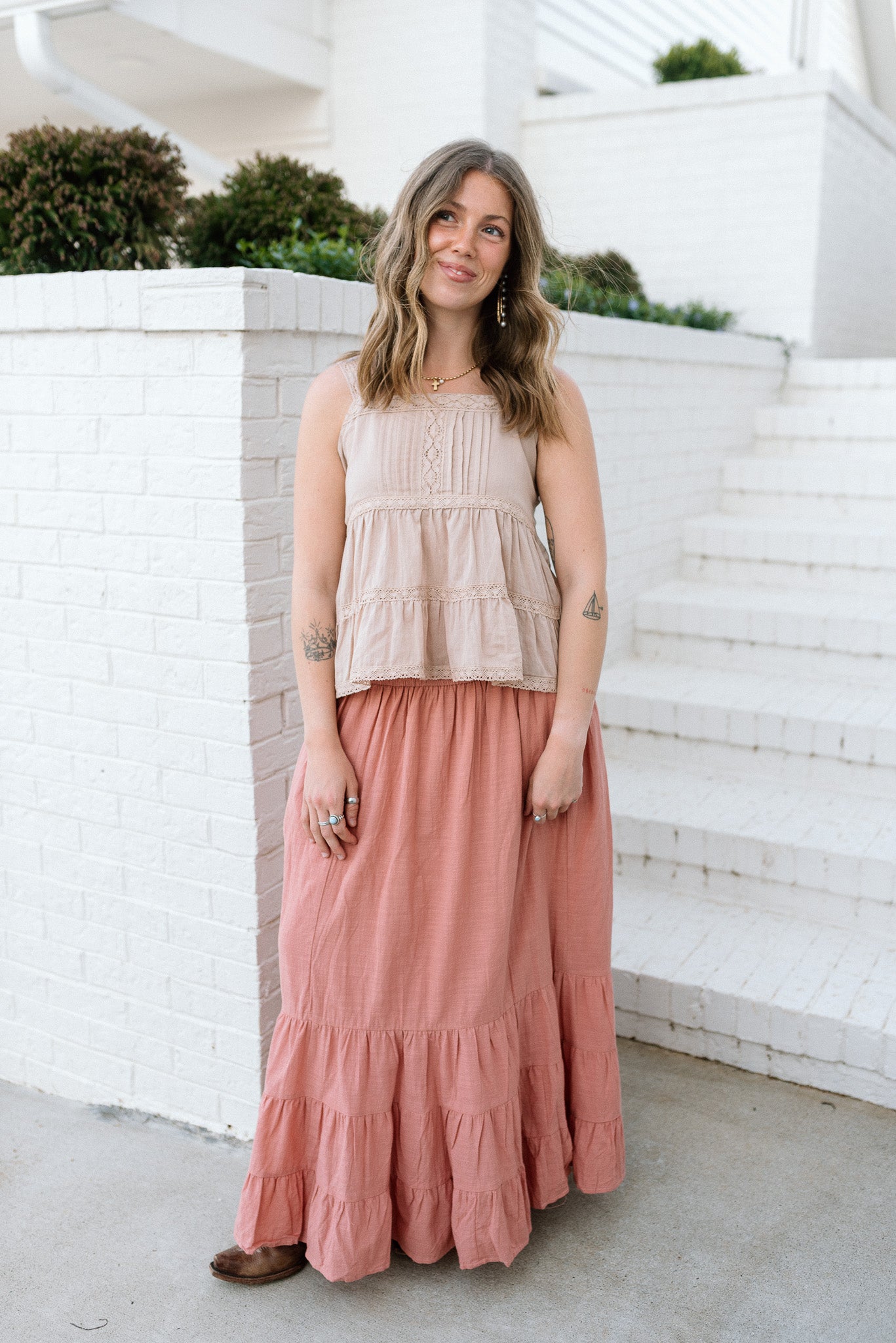 Smocked Ruffled Skirt