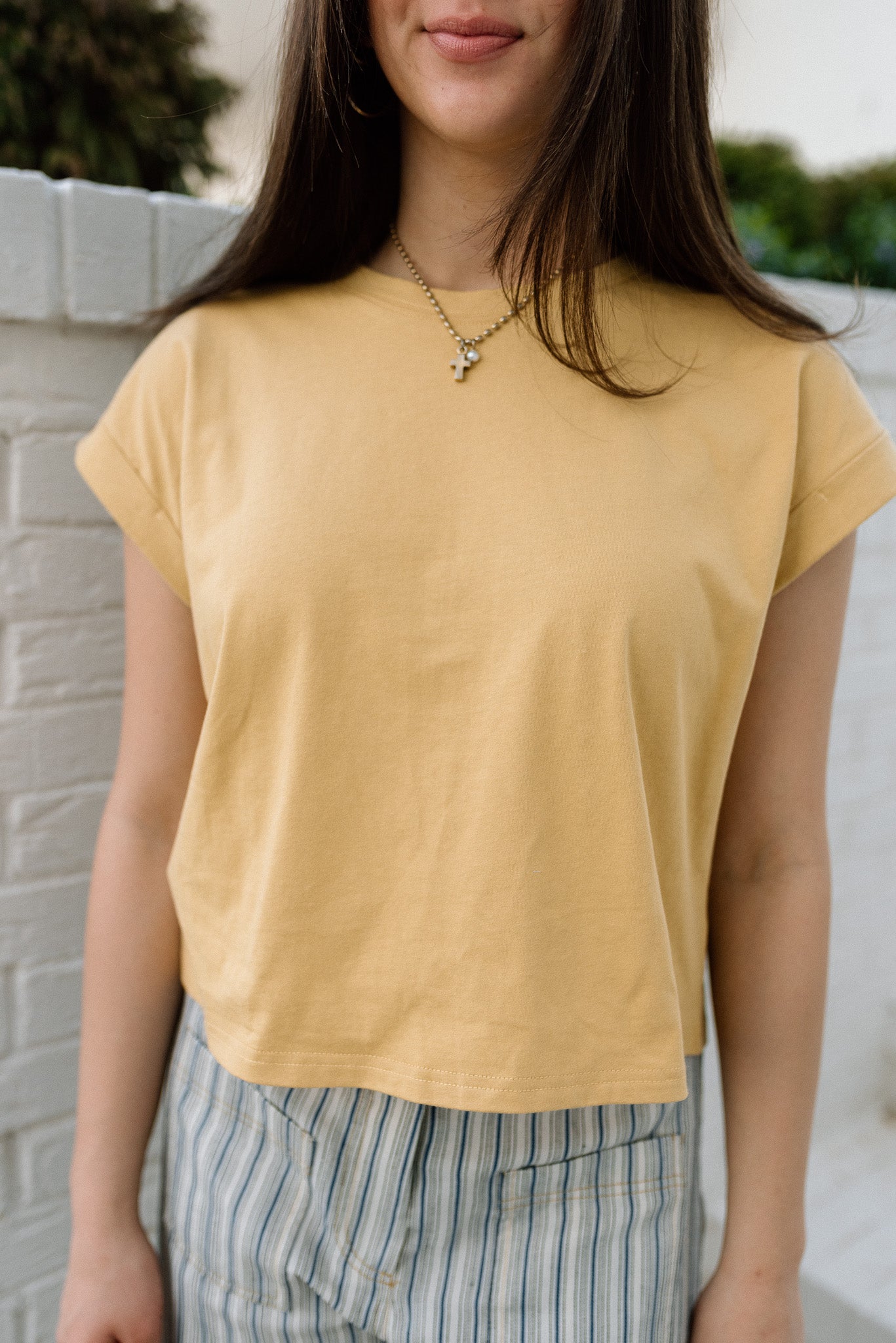 Round Neck Cuffed Top