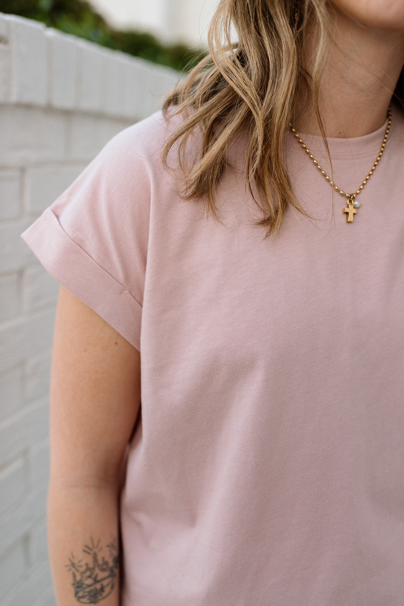 Round Neck Cuffed Top