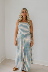 Stripe Printed Tube Top Jumpsuit