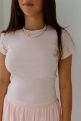 Solid Ribbed Top and A-Line Skirt