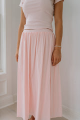 Solid Ribbed Top and A-Line Skirt