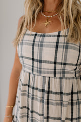 Checker Smocked Back Cami Jumpsuit