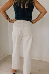 Mid Rise Barrel Cotton Twill Jeans