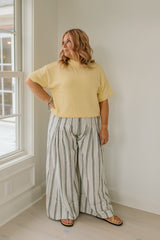 Striped Wide Leg Crop Pants
