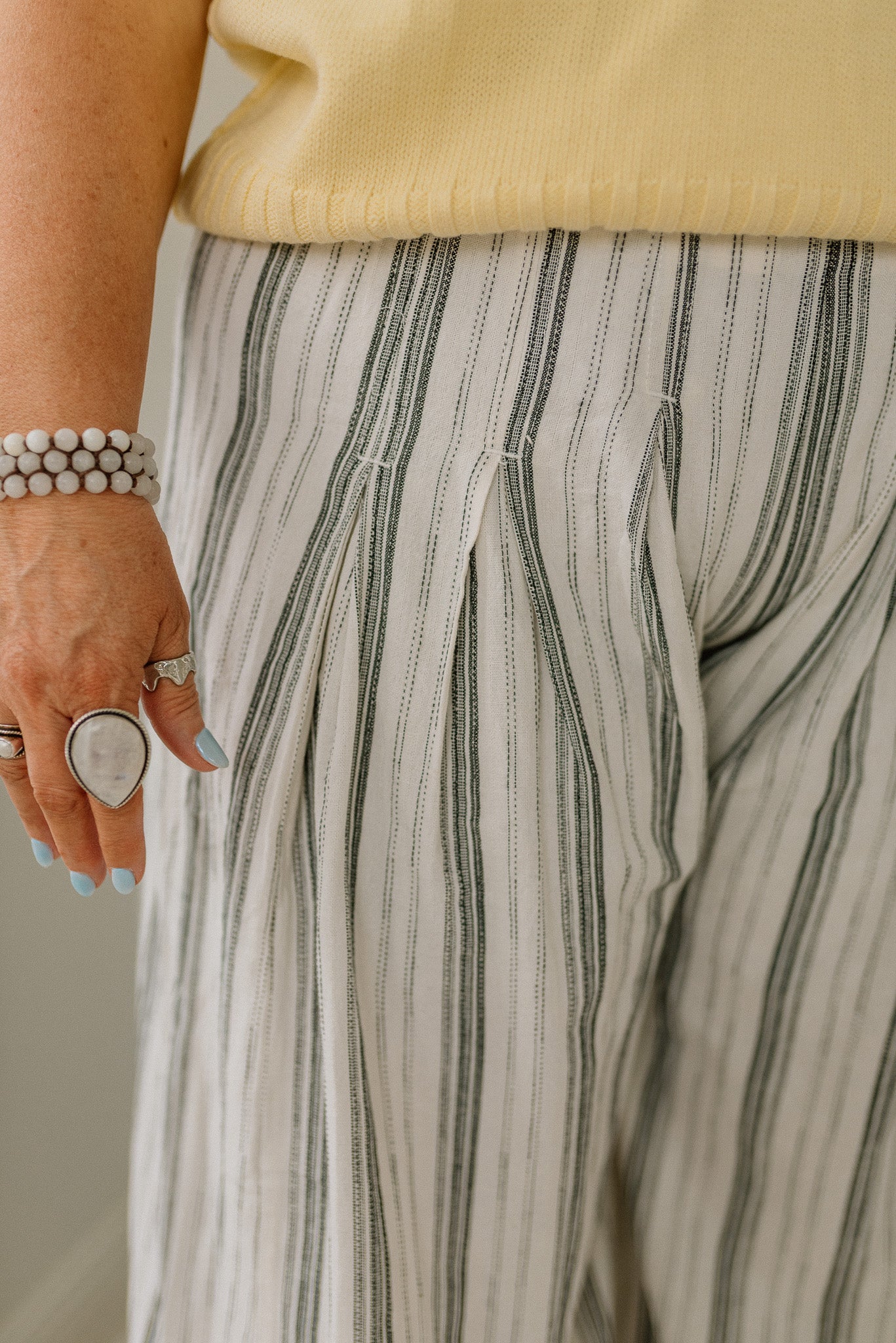 Striped Wide Leg Crop Pants