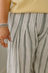 Striped Wide Leg Crop Pants