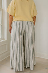 Striped Wide Leg Crop Pants