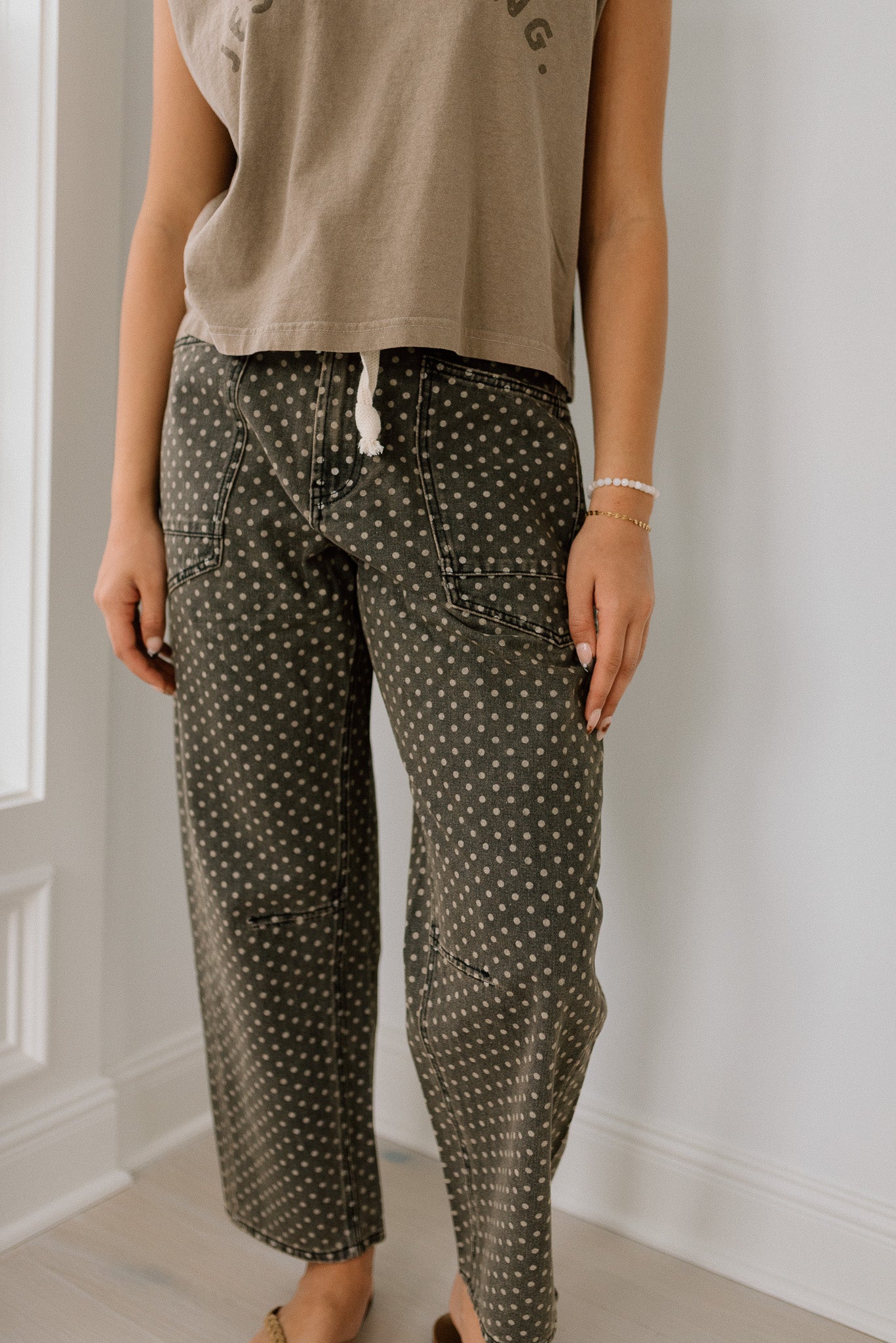 Polka Dot Barrel Pants