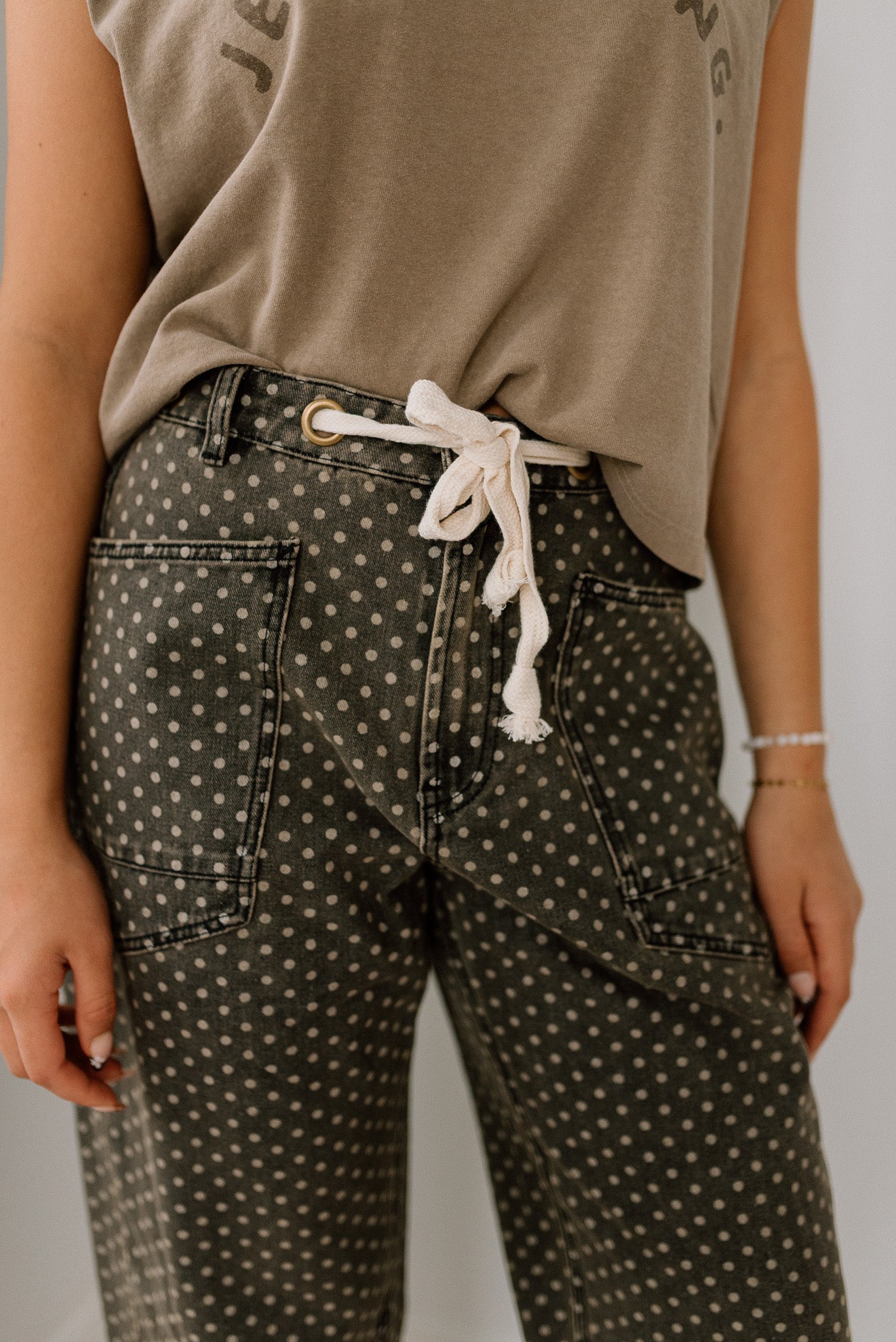 Polka Dot Barrel Pants