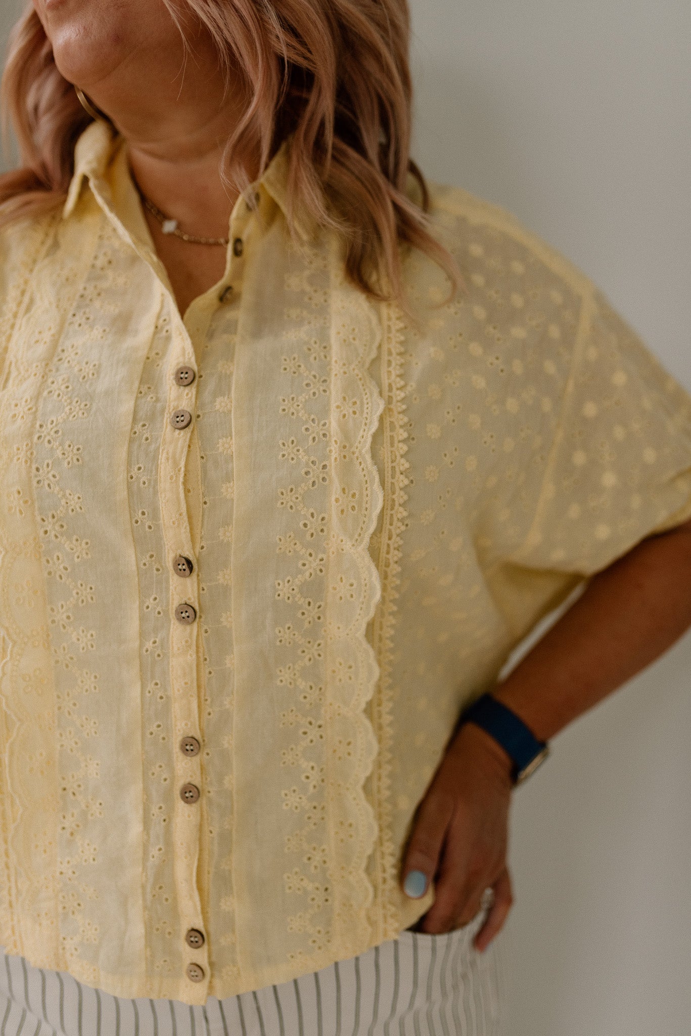 Lace Applique Blouse Pilcro
