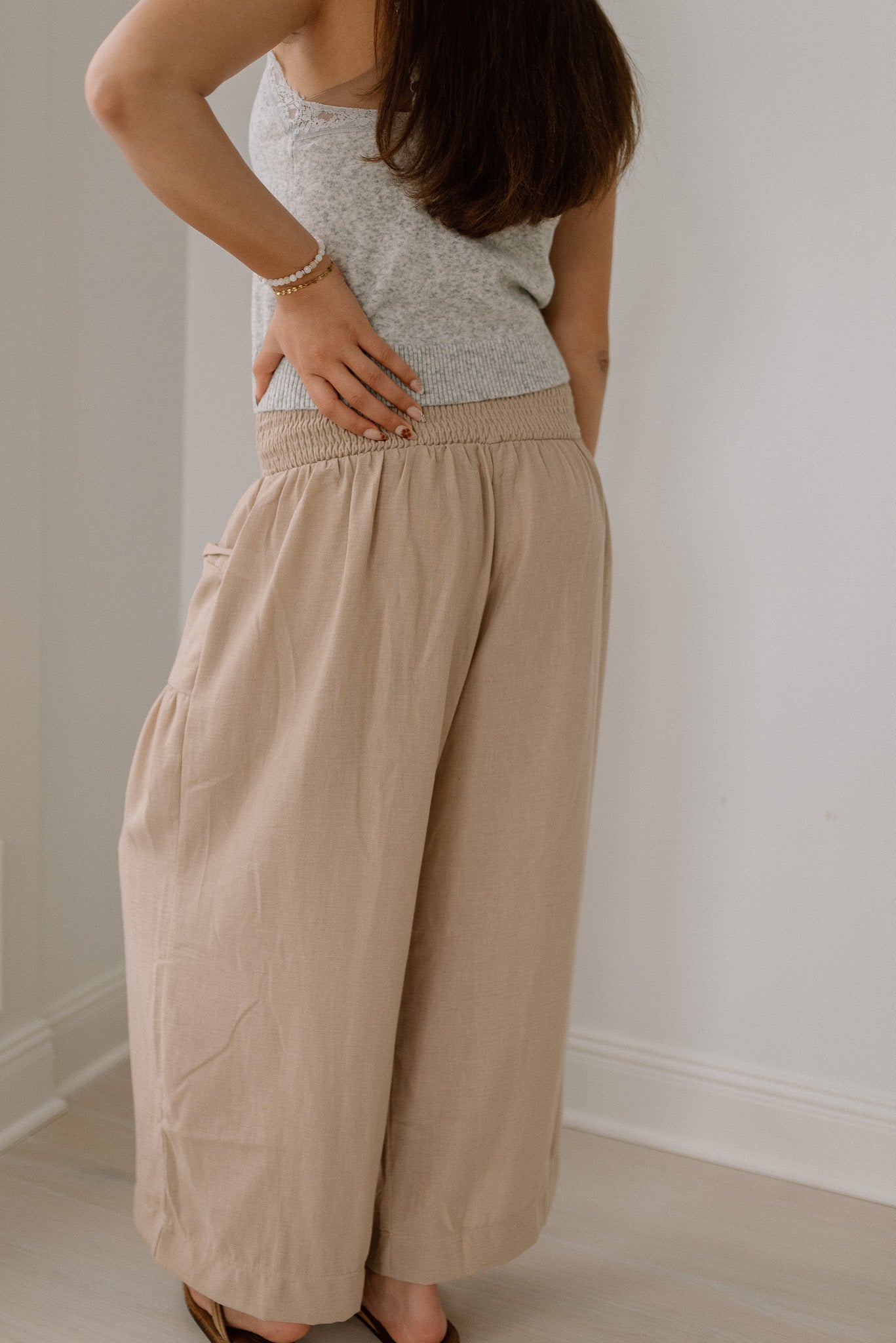 Baggy Wide Leg Cropped Pants
