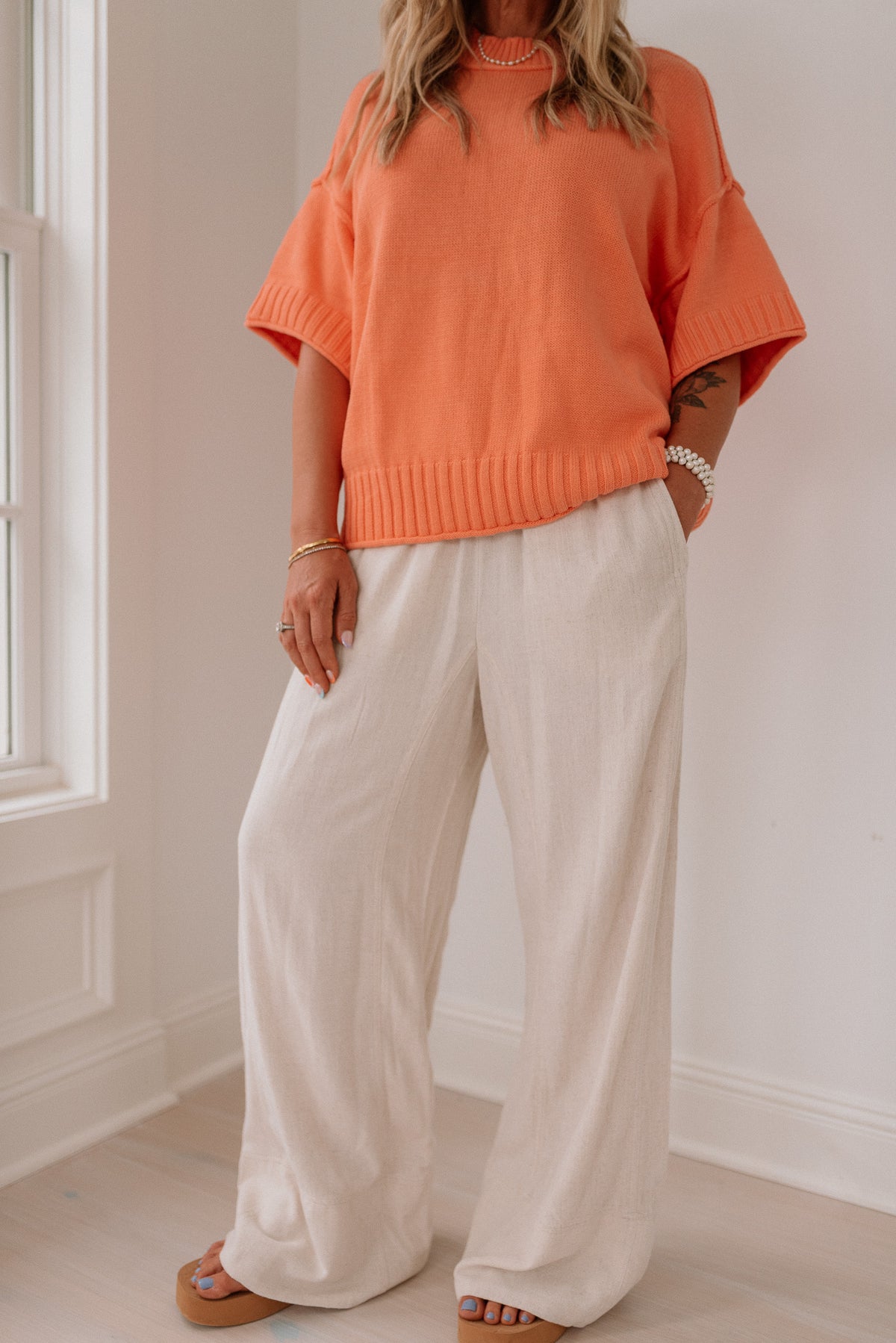 Linen Pull On Pants