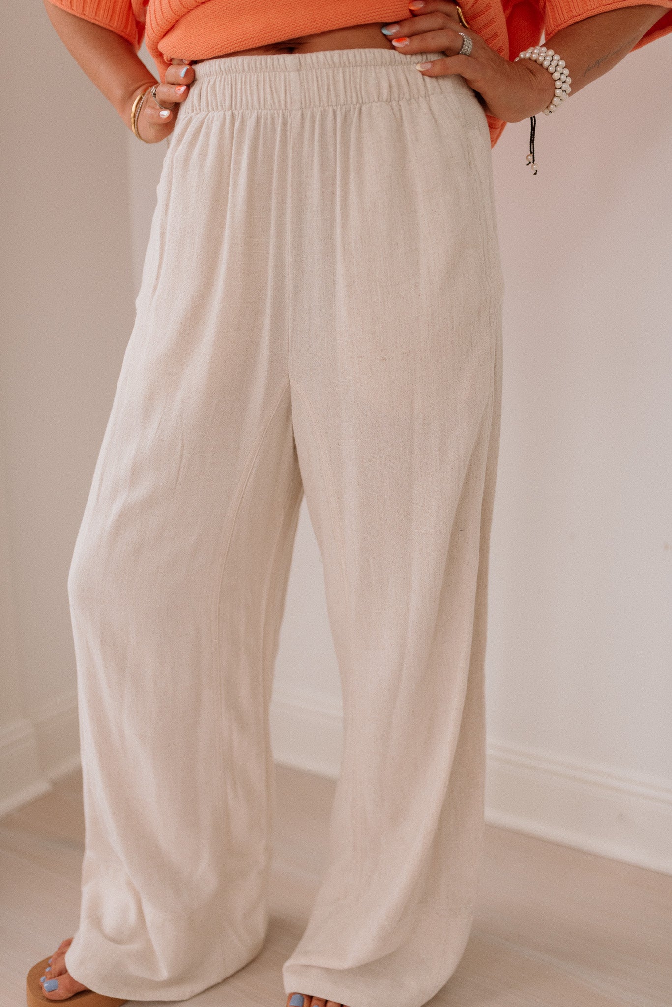 Linen Pull On Pants