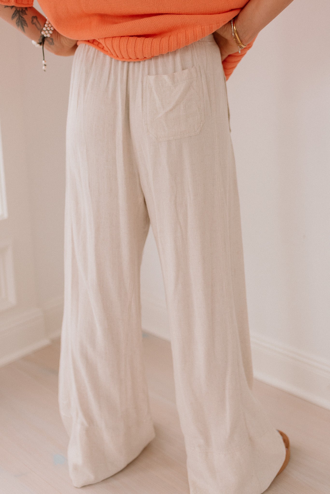 Linen Pull On Pants