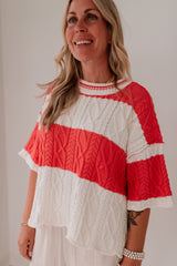 Oversized Wide Stripe Sweater Top