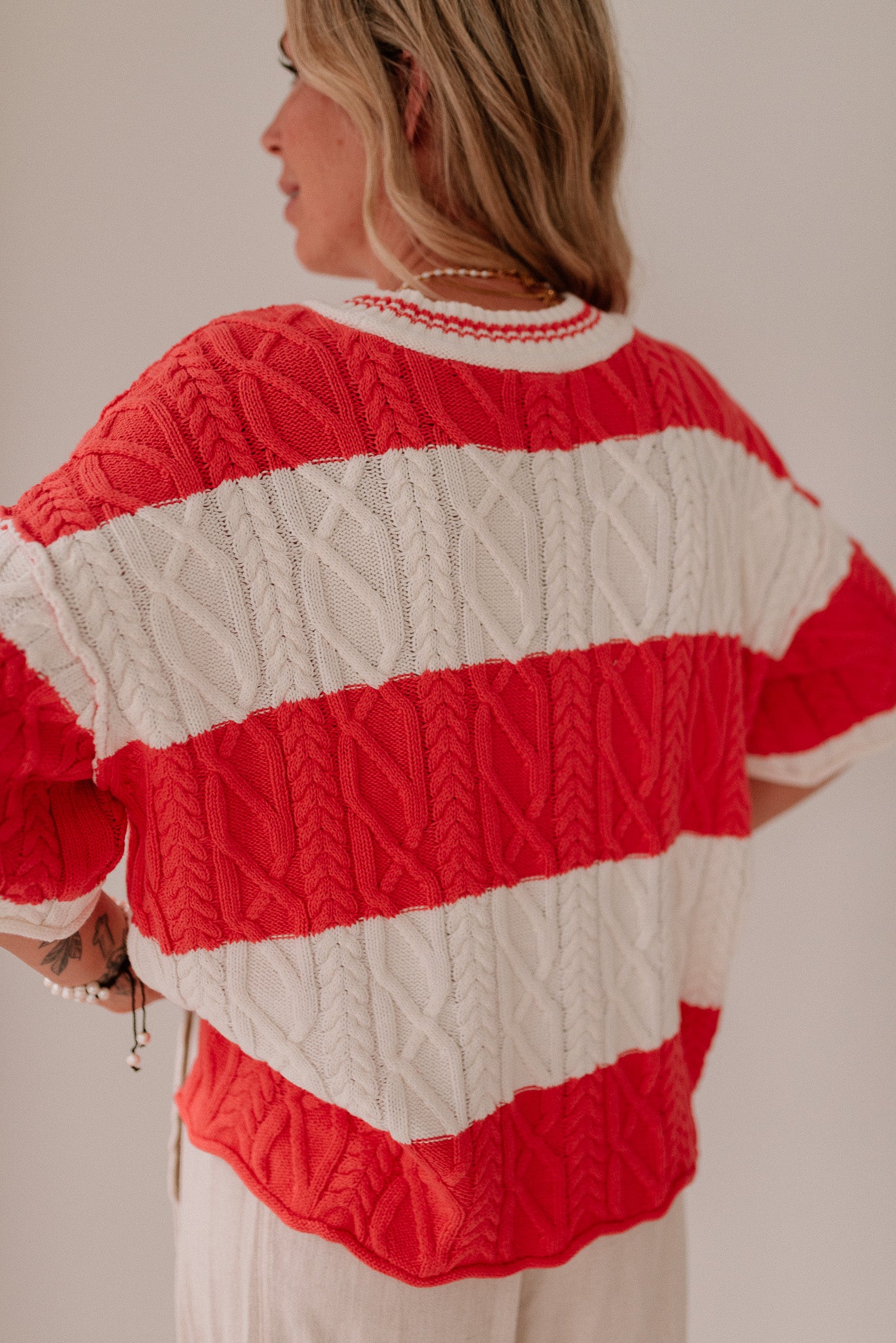 Oversized Wide Stripe Sweater Top