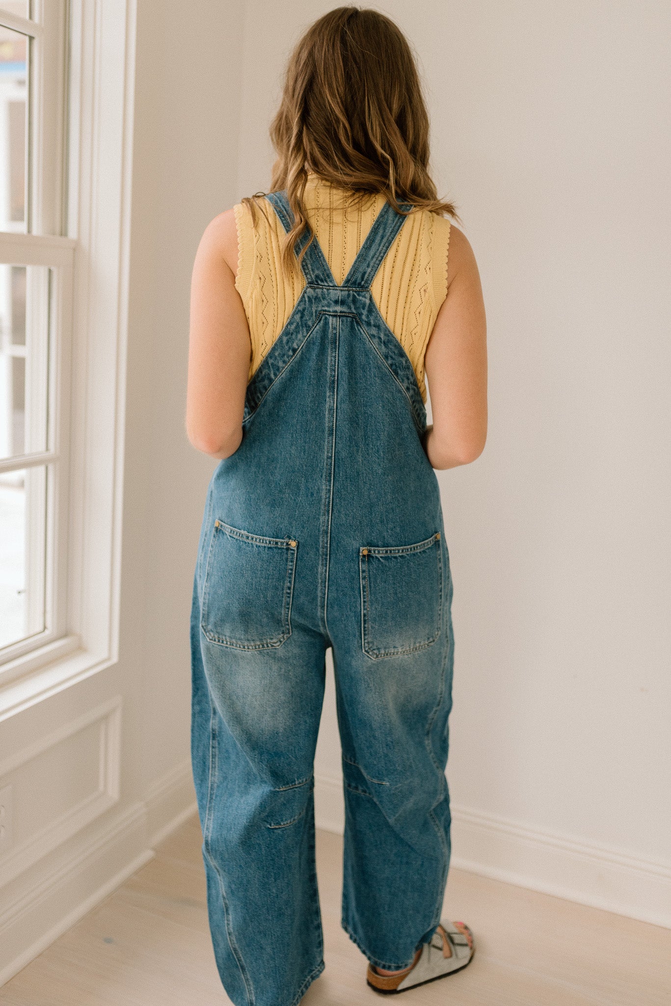 Western Wide-Leg Denim Overalls