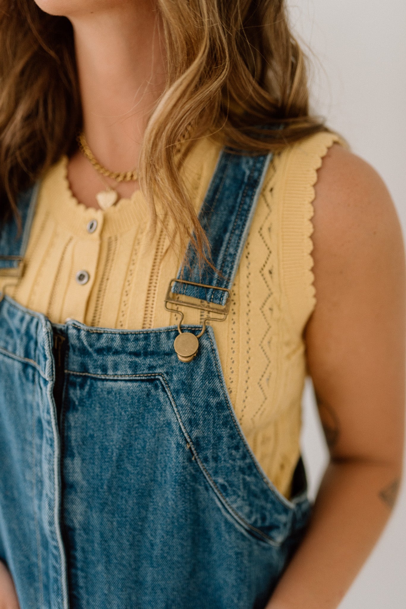 Western Wide-Leg Denim Overalls