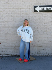 Faith Embroidered Mock Neck
