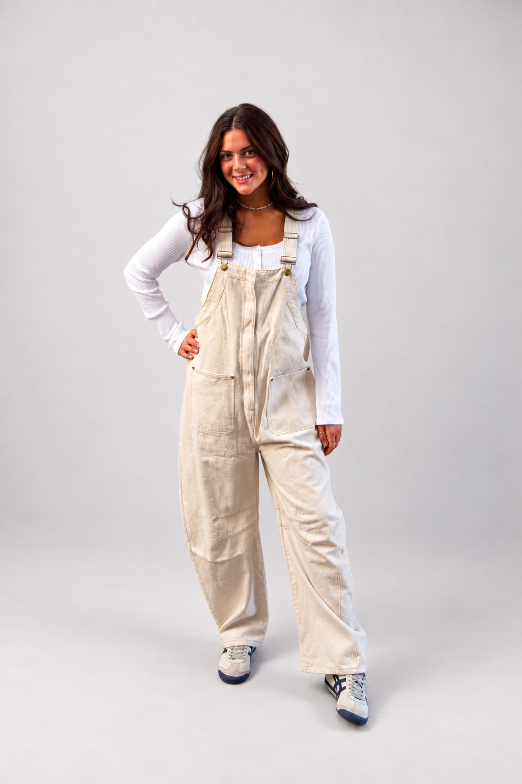 Western Wide-Leg Denim Overalls