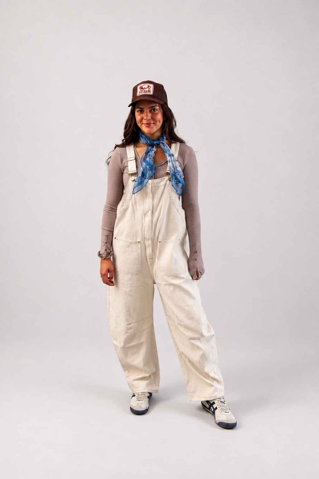Western Wide-Leg Denim Overalls
