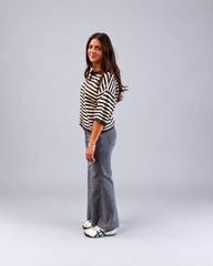 Chocolate & Cream Striped Knit Cardigan