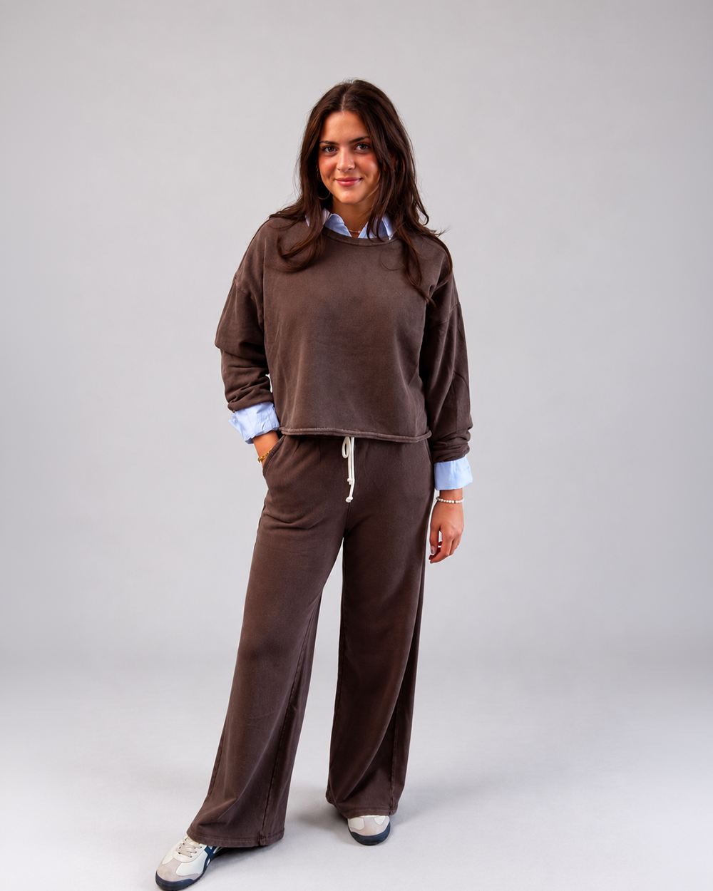 Chocolate Wide-Leg Lounge Pants